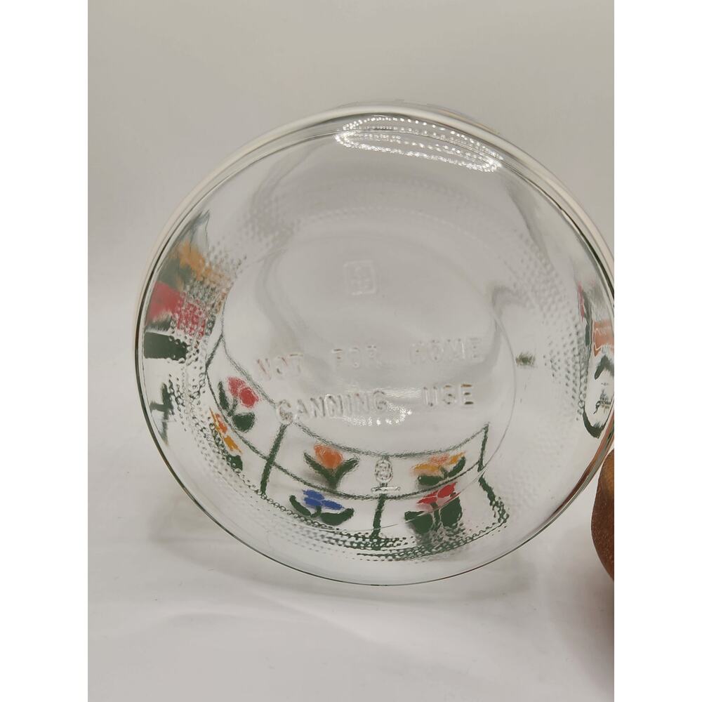 Vintage 1983 Anchor Hocking Floral Glass Jar - Picture 4 of 5